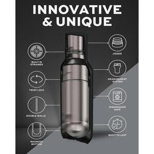 AMARI SIP Hybrid Cocktail Shaker Vacuum Insulated Stainless Steel Large 31oz New